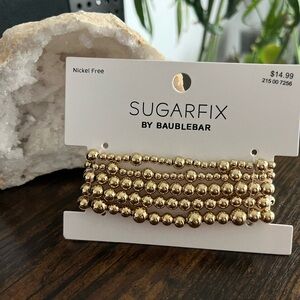 BaubleBar Five Gold Beaded Bracelet Set